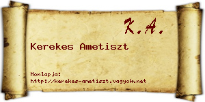 Kerekes Ametiszt névjegykártya